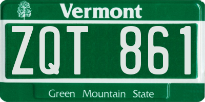 VT license plate ZQT861