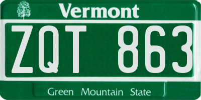 VT license plate ZQT863