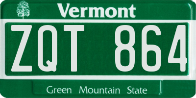 VT license plate ZQT864