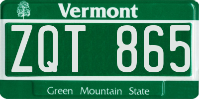 VT license plate ZQT865