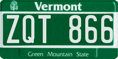 VT license plate ZQT866