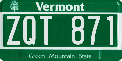 VT license plate ZQT871