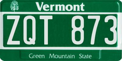 VT license plate ZQT873