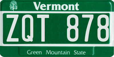 VT license plate ZQT878