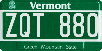 VT license plate ZQT880