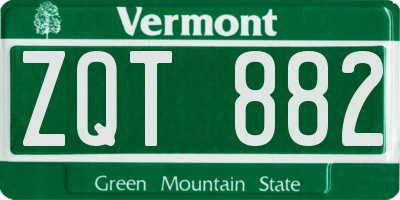 VT license plate ZQT882