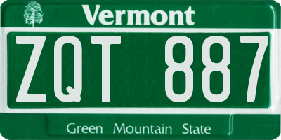 VT license plate ZQT887