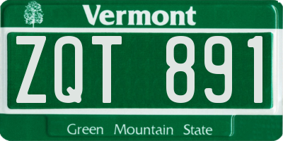 VT license plate ZQT891