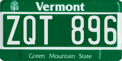 VT license plate ZQT896