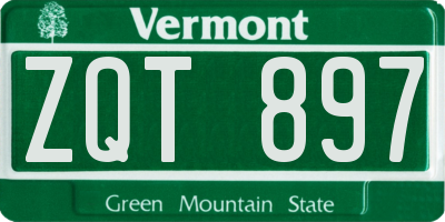 VT license plate ZQT897