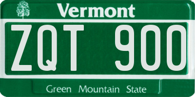 VT license plate ZQT900