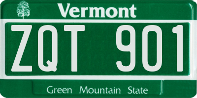 VT license plate ZQT901