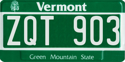 VT license plate ZQT903