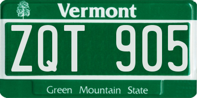 VT license plate ZQT905