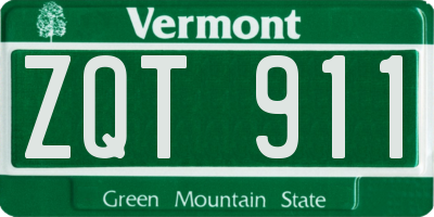 VT license plate ZQT911