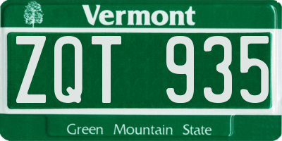 VT license plate ZQT935