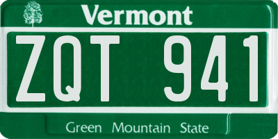 VT license plate ZQT941