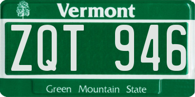 VT license plate ZQT946