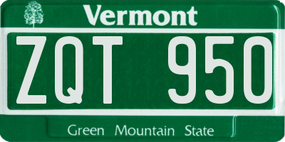 VT license plate ZQT950
