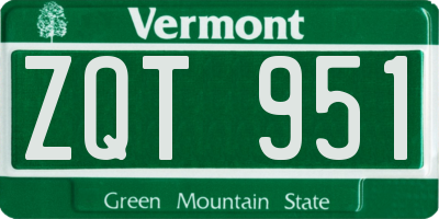 VT license plate ZQT951