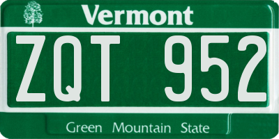 VT license plate ZQT952