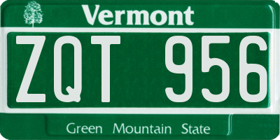 VT license plate ZQT956