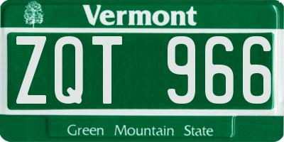 VT license plate ZQT966