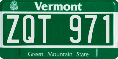 VT license plate ZQT971