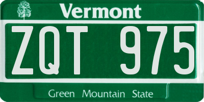 VT license plate ZQT975