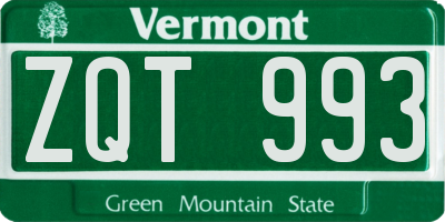 VT license plate ZQT993