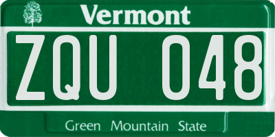 VT license plate ZQU048