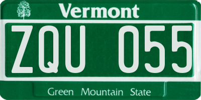 VT license plate ZQU055