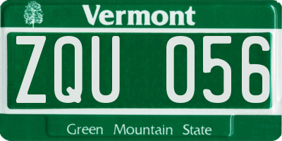 VT license plate ZQU056