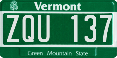 VT license plate ZQU137
