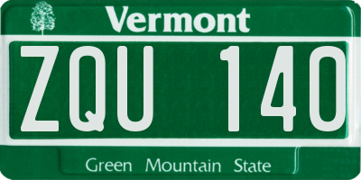 VT license plate ZQU140