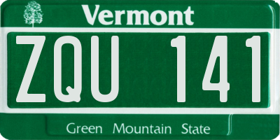 VT license plate ZQU141