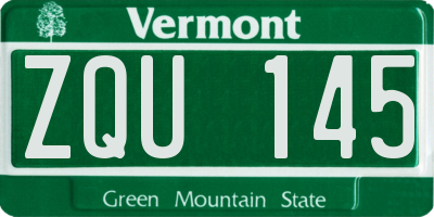 VT license plate ZQU145