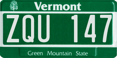 VT license plate ZQU147