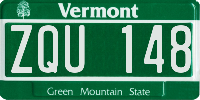 VT license plate ZQU148