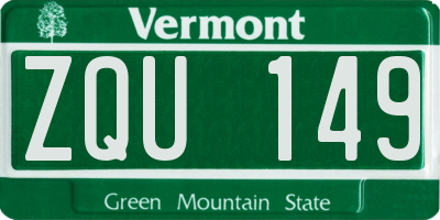 VT license plate ZQU149