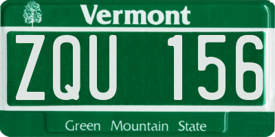 VT license plate ZQU156