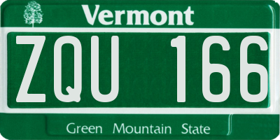VT license plate ZQU166
