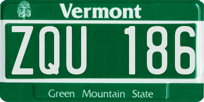 VT license plate ZQU186