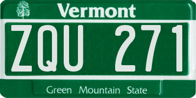 VT license plate ZQU271
