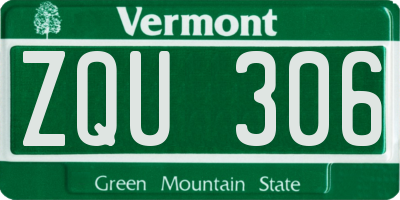 VT license plate ZQU306