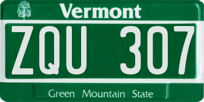 VT license plate ZQU307