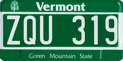VT license plate ZQU319