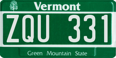 VT license plate ZQU331