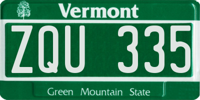 VT license plate ZQU335