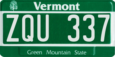 VT license plate ZQU337